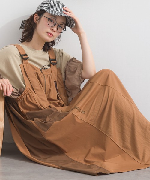 接触冷感 カノコ 異素材 リメイク風 サロペット ワンピース ジャンスカ【 2026春夏新作 】