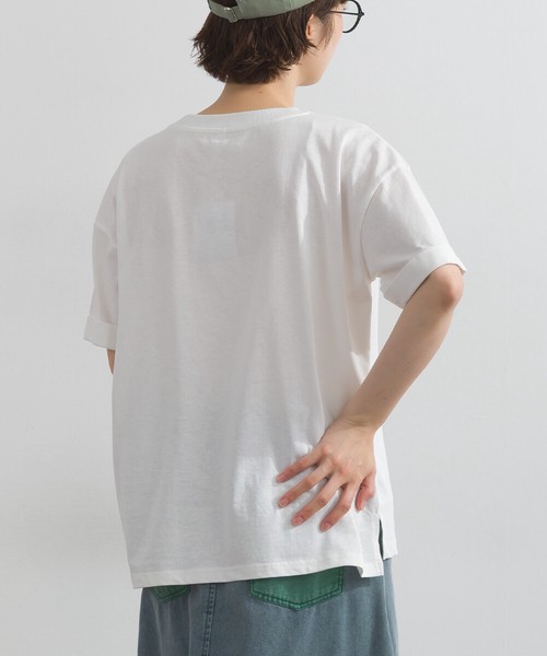 18SOE天竺 クロスステッチ風 フラミンゴ 発泡 プリント 半袖 Tシャツ【2026春夏新作】