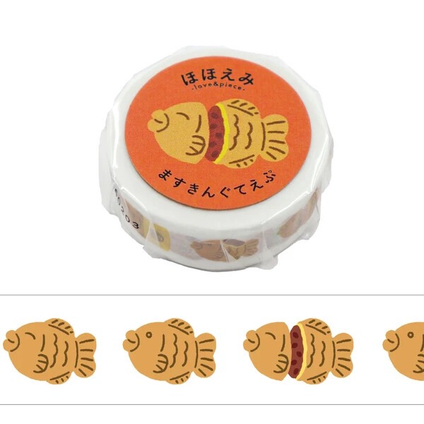 【ワールドクラフト】ほほえみマスキングテープ　15mm 　たいやき
