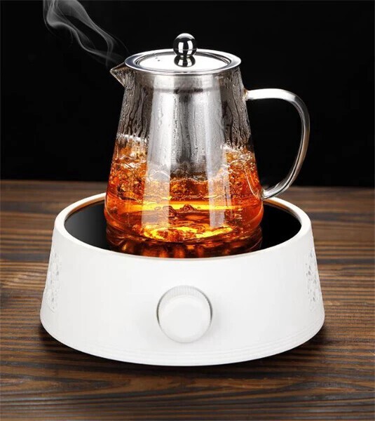 厚手耐熱ガラスティーポット 茶こし付き茶漉し分離タイプ 家庭用おしゃれ茶器
