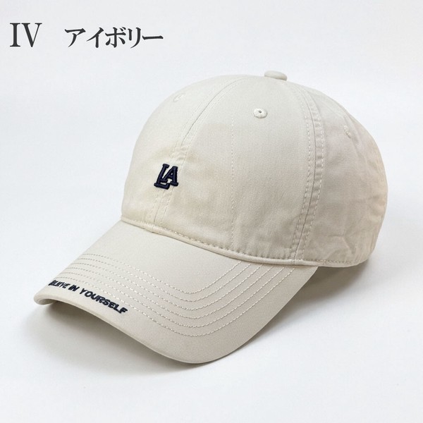 【通年対応】LA ロゴ 刺繍 キャップ　CAP　帽子　ベースボール　コットン　綿　レディース　メンズ