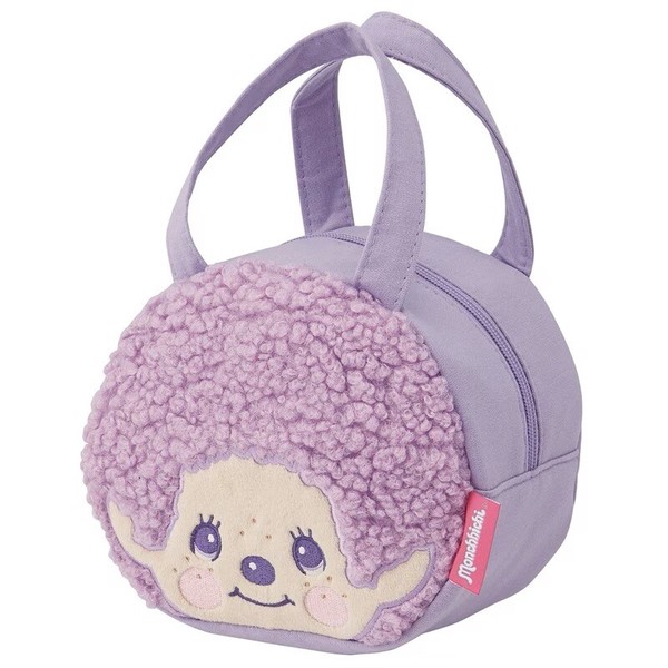 【6月入荷予定】スエット素材ダイカットバッグ モンチッチ パープル カラーズ
