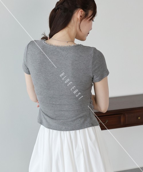 2026新作【トリムレースリボンカットソー】カットソー 　レース　トップス　Tシャツ　レディース SS