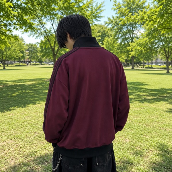 【芸能人着用】蜂刺繍 リブ配色 トラックジャケット ジャージ サイドライントラッカー 全7色