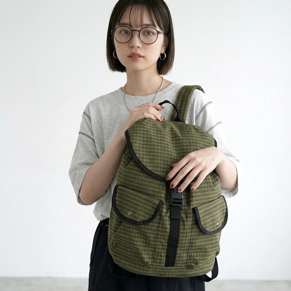 即納【2026新作】撥水チェックリュック　バッグ　鞄　春　夏　秋　冬　A4　柄　大容量　BAG