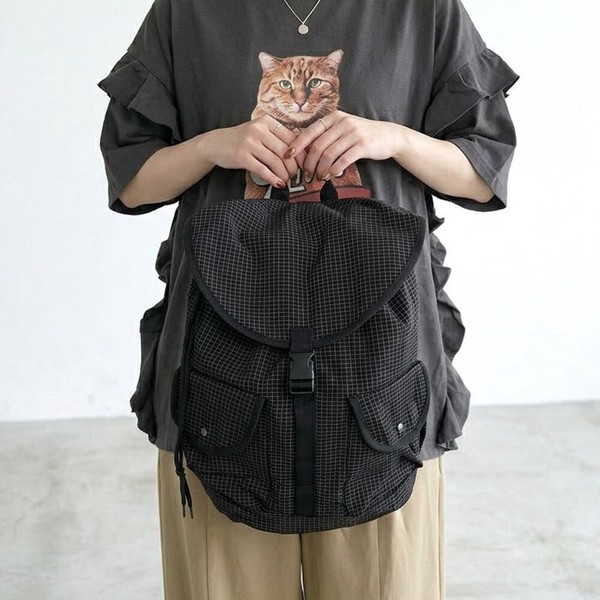 即納【2026新作】撥水チェックリュック　バッグ　鞄　春　夏　秋　冬　A4　柄　大容量　BAG