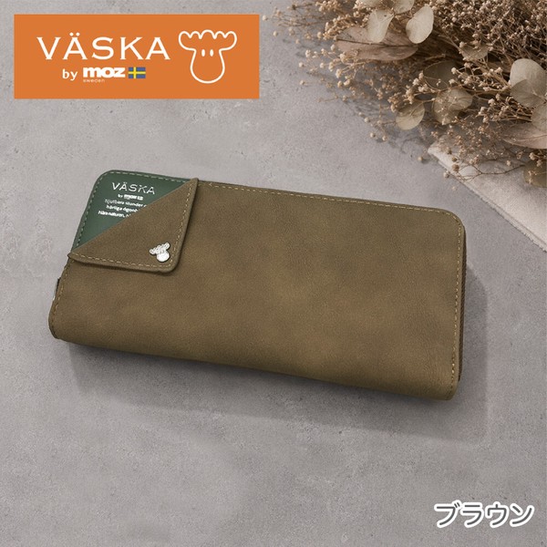 VASKA by moz ベスカバイモズ ラペル ラウンドファスナー長財布