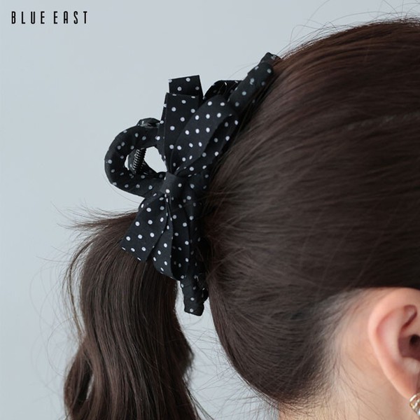 2026新作【ドットリボンバンスクリップ】ヘアクリップ　ヘアアクセサリー　リボン ドット