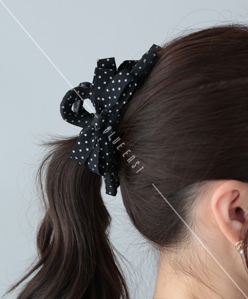 2026新作【ドットリボンバンスクリップ】ヘアクリップ　ヘアアクセサリー　リボン ドット