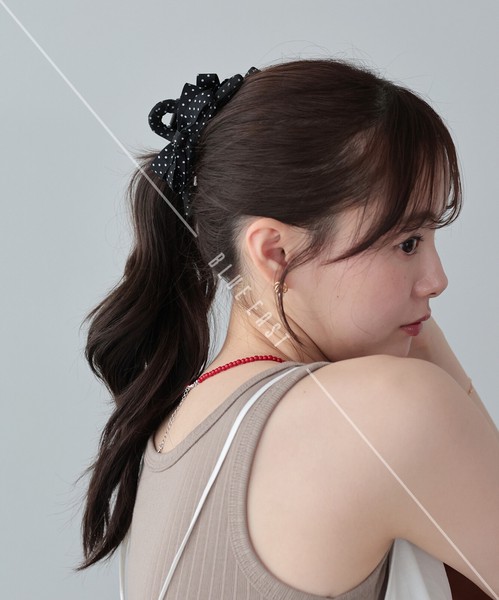 2026新作【ドットリボンバンスクリップ】ヘアクリップ　ヘアアクセサリー　リボン ドット