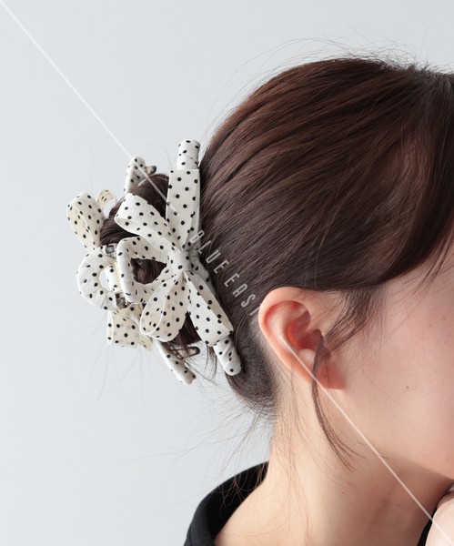 2026新作【ドットリボンバンスクリップ】ヘアクリップ　ヘアアクセサリー　リボン ドット