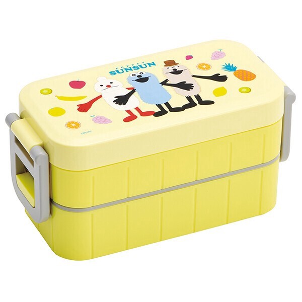 保冷剤付き ランチボックス 2段 600ml 箸付き パペットスンスン スケーター YZW3IC　お弁当箱