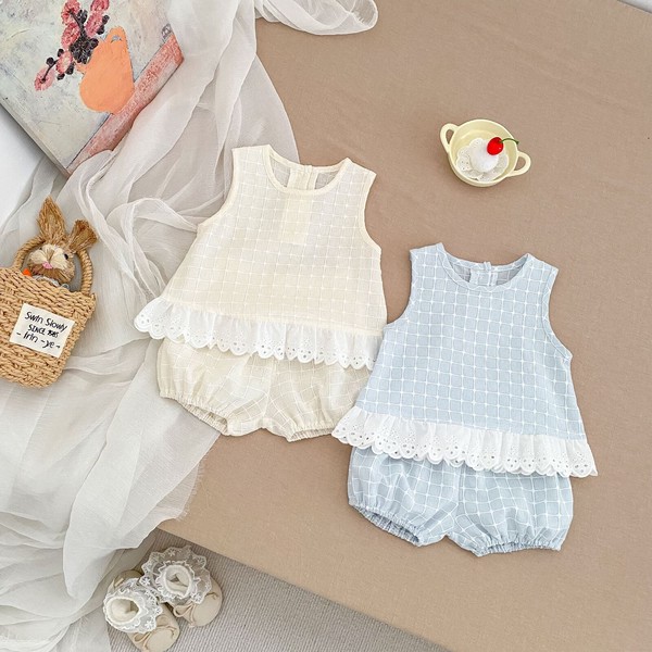 韓国スタイル 2色6サイズ シャツ パンツ 2点セット セットアップ 春 夏 子供