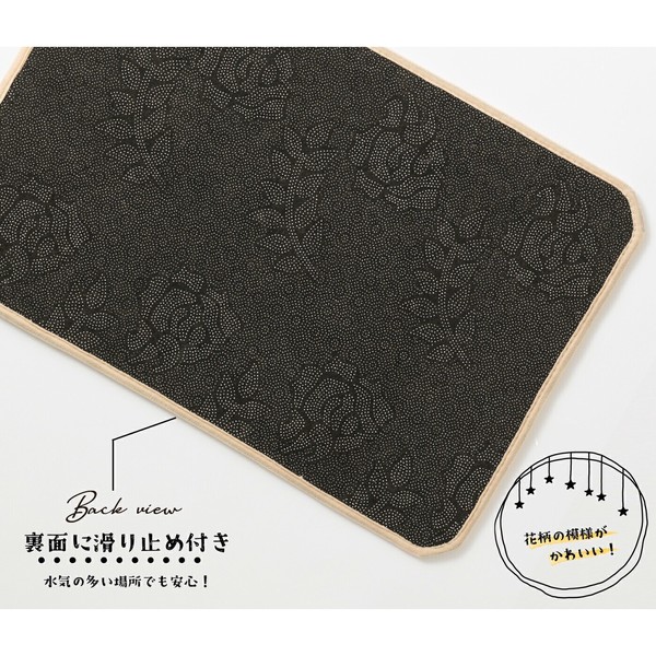 Jubilee もこもこ起毛 玄関マット 滑り止め付 40×60cm ゆるかわ 犬 猫 アート
