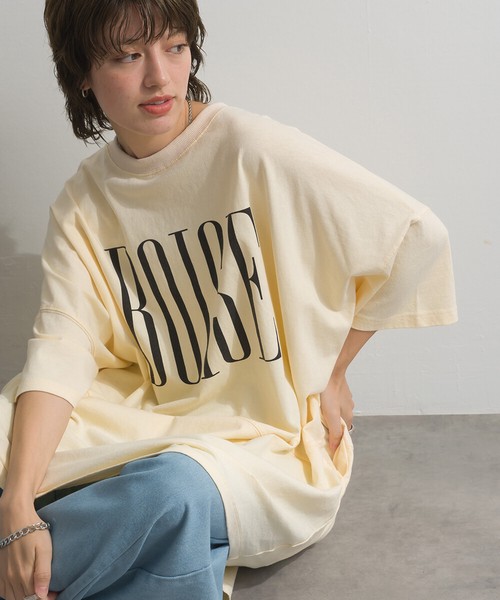 天竺編み パウダー BOISE プリント チュニック Tシャツ【2026春夏新作】