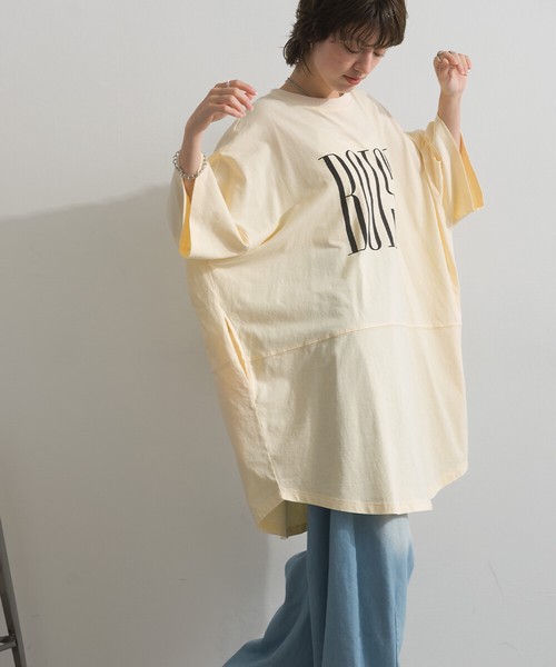天竺編み パウダー BOISE プリント チュニック Tシャツ【2026春夏新作】