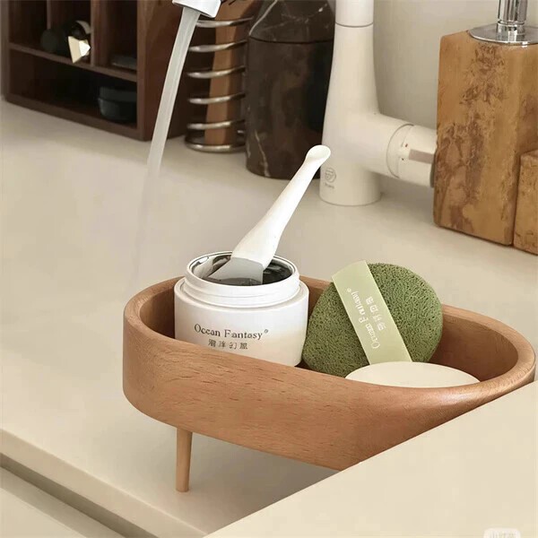 天然木の四角トレイ リップ・キーや小物をすっきり収納 玄関やデスクの上にぴったりの木製ボウル