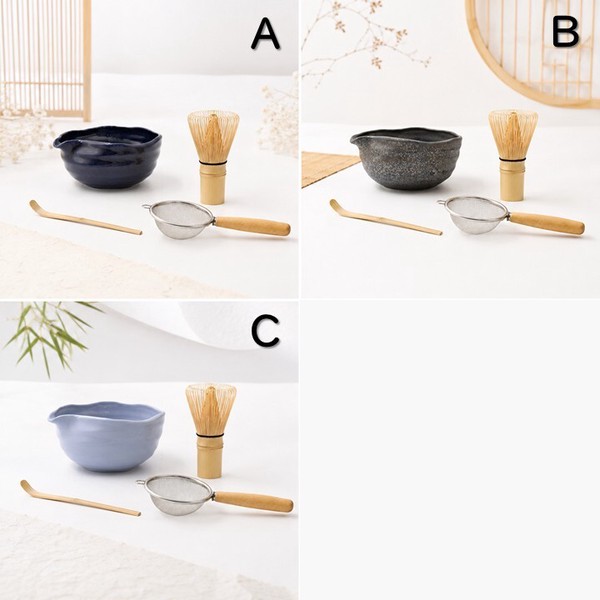日本製 美濃焼【抹茶セット】抹茶道具 抹茶碗　片口湾シリーズ＜4種＞4点セット　＊インバウンド＊