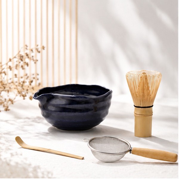 日本製 美濃焼【抹茶セット】抹茶道具 抹茶碗　片口湾シリーズ＜4種＞4点セット　＊インバウンド＊