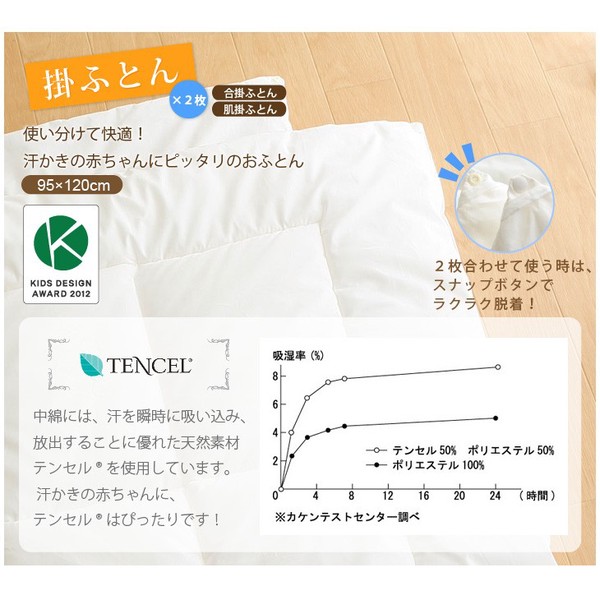 【直送可】【ベビー布団】ソレイユ　オーガニック　ベビーふとん8点セット　日本製