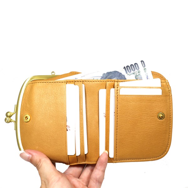 日本製 本革 財布 レディース 二つ折 ズッケロ がま口 水玉 55212【made in japan】