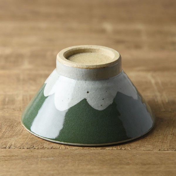 手しごと 13cm富士山型茶碗 みどり 富士山[H161][日本製/美濃焼/和食器]