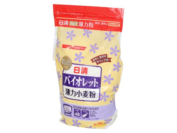 日清フーズ バイオレット チャック付 1Kg x15 【小麦粉・パン粉・ミックス】