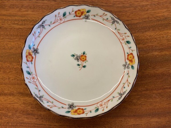 黄彩梅小花　【日本製　プレート　オリジナル　和食器　陶器　織部】ヤマ吾陶器