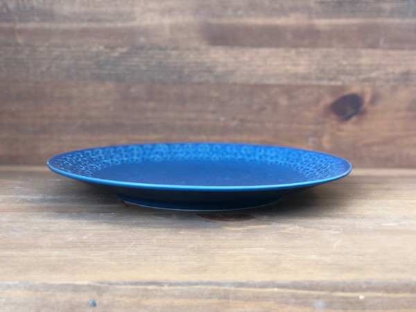 印花型　紺マット　8.0皿　25cm