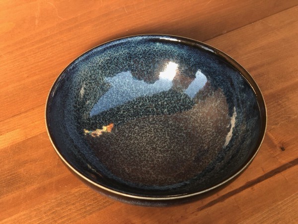 窯変紺　麺鉢　21cm