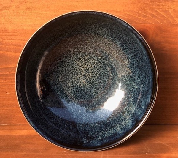 窯変紺　麺鉢　21cm