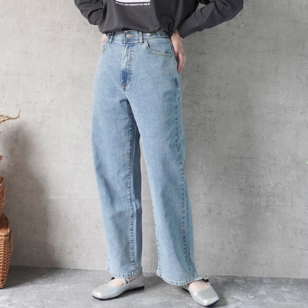 【定番品】リサイクルデニム ワイド ストレート デニム サステナブル【一部予約】