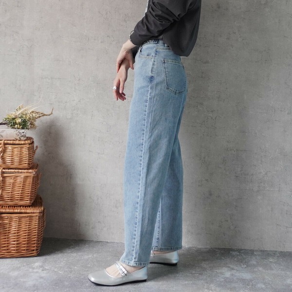【定番品】リサイクルデニム ワイド ストレート デニム サステナブル【一部予約】