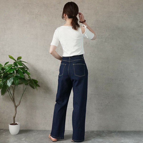 【定番品】リサイクルデニム ワイド ストレート デニム サステナブル【一部予約】