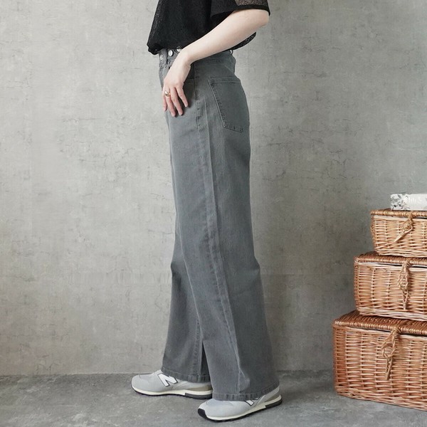 【定番品】リサイクルデニム ワイド ストレート デニム サステナブル【一部予約】