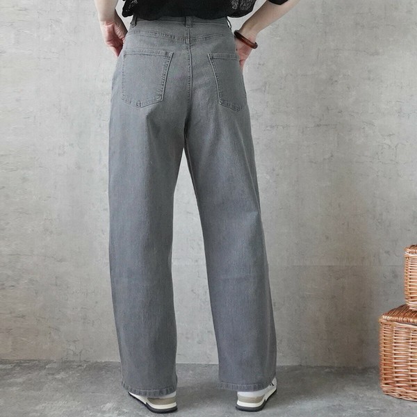 【定番品】リサイクルデニム ワイド ストレート デニム サステナブル【一部予約】