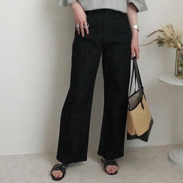 【定番品】リサイクルデニム ワイド ストレート デニム サステナブル【一部予約】