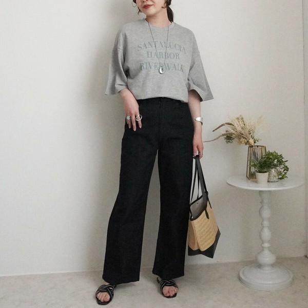 【定番品】リサイクルデニム ワイド ストレート デニム サステナブル【一部予約】