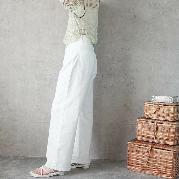 【定番品】リサイクルデニム ワイド ストレート デニム サステナブル【一部予約】