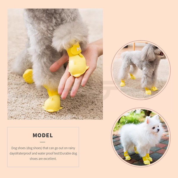 犬 靴 犬の靴 雨の日 レインシューズ 散歩用 犬用靴 防水 脱げない ドッグシューズ 1セット4個入り【K107】