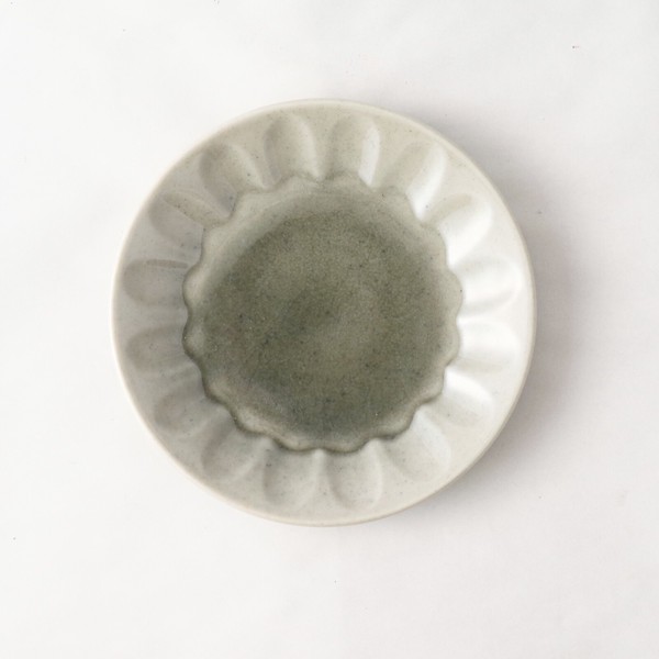 しのぎ型　湧水　4.5皿【美濃焼　プレート　小皿　中皿　デザート皿　日本製　和食器】ヤマ吾陶器