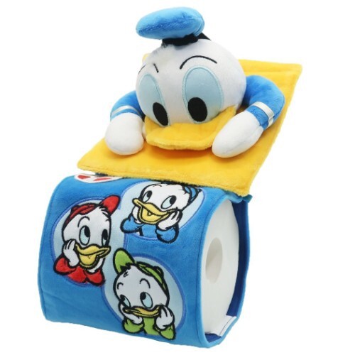 【トイレ用品】ドナルドダック ぬいぐるみトイレットペーパーホルダー ライクフレンズ