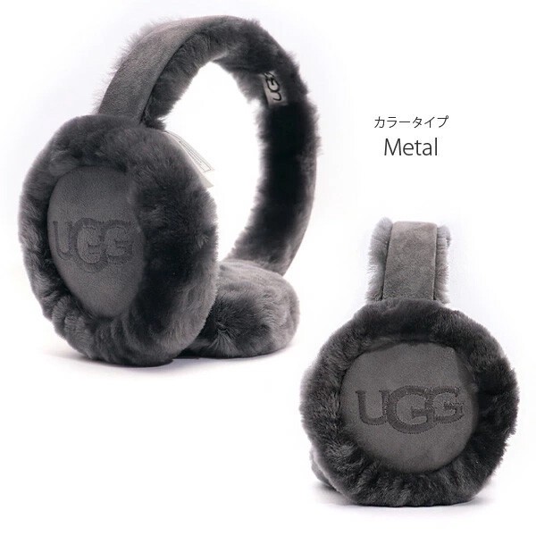 【UGG/アグ】正規品 SHEEPSKIN EMBROIDERY EARMUFF(20955) イヤーマフ もこもこ 耳あて ロゴ