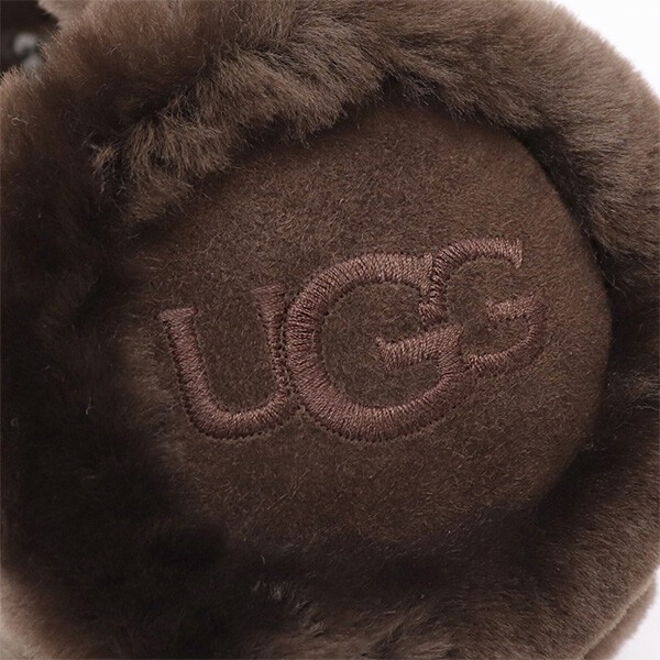 【UGG/アグ】正規品 SHEEPSKIN EMBROIDERY EARMUFF(20955) イヤーマフ もこもこ 耳あて ロゴ