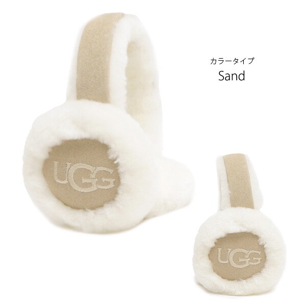 【UGG/アグ】正規品 SHEEPSKIN EMBROIDERY EARMUFF(20955) イヤーマフ もこもこ 耳あて ロゴ