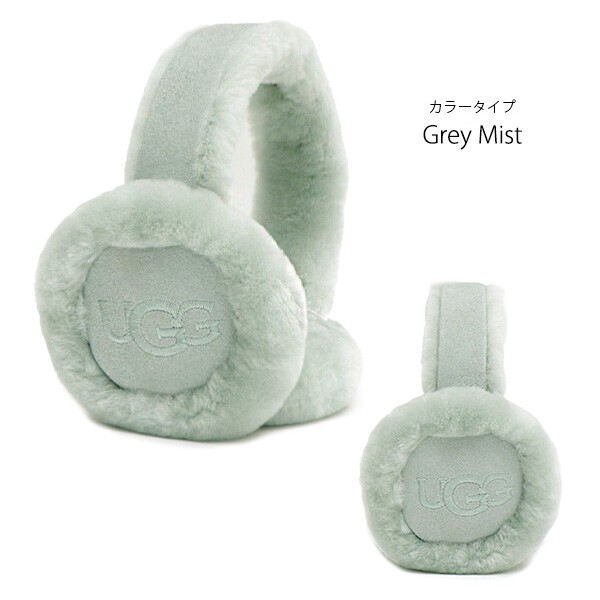 【UGG/アグ】正規品 SHEEPSKIN EMBROIDERY EARMUFF(20955) イヤーマフ もこもこ 耳あて ロゴ