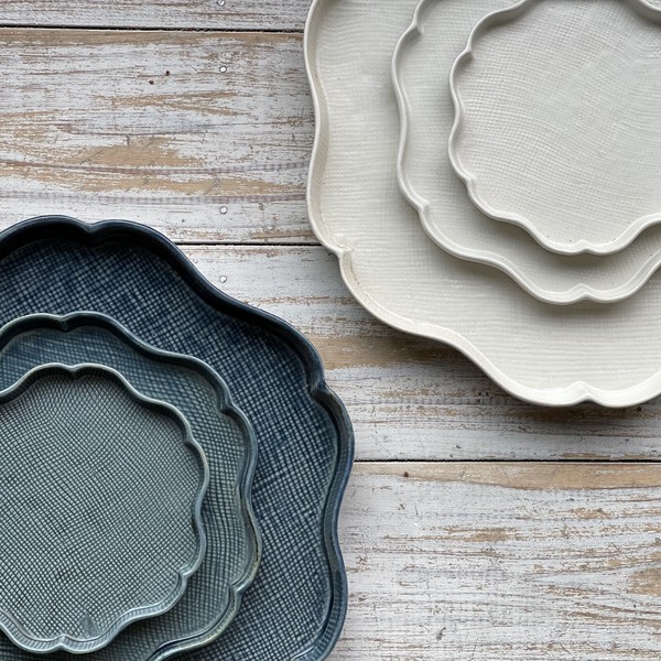 Rinka Plate 【美濃文山　輪花　日本製　美濃焼】ヤマ吾陶器