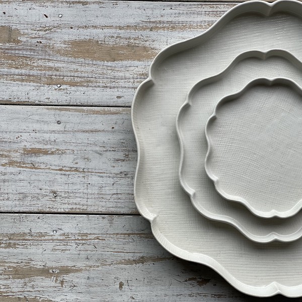 Rinka Plate 【美濃文山　輪花　日本製　美濃焼】ヤマ吾陶器