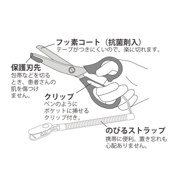 【ウサギ】【抗菌】【日本製】ミッフィー 医療用はさみ　フェイスブラック　ST-UMF0003